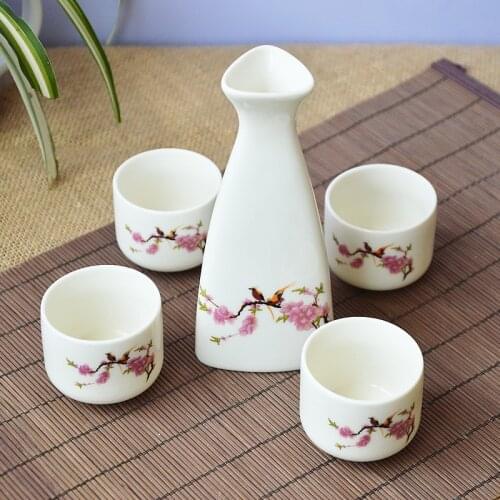 Hot Selling 1 Wine Pot 4 Cup Wine Set Vintage Ceramic 25ml-250ml Sake Jug Glasses Household Gift Spirits Rice Wine Vodka Wine