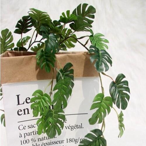 Hot Sale Simulation Plants Turtle Back Leaves Rattan Wall Green Leaves Home Wedding Cloth Decoration Artificial Plant Ornament