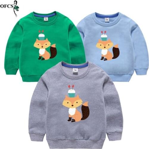 Hot! 2-12Y Old Children Sweatershirt New Spring Plus SIZE Clothes Girls Cartoon Warm Tops Pullover Cotton Coat Boys Kids Outwear