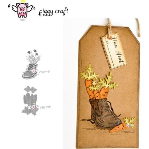 Piggy Craft metal cutting dies cut die mold Farming shoes carrots Scrapbook paper craft knife mould blade punch stencils dies