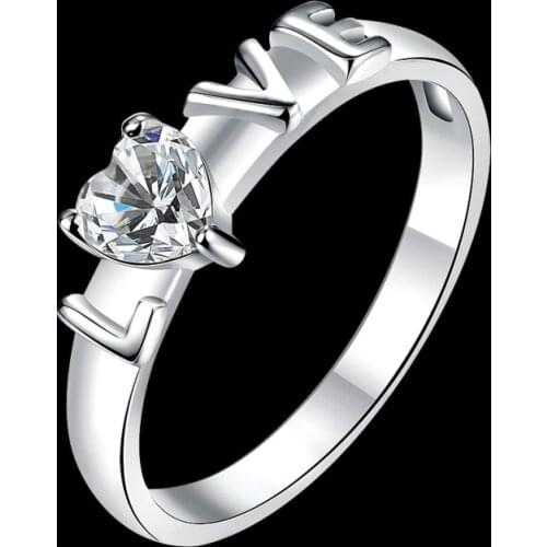 Garilina Fashion Romantic heart shaped cubic zirconia love ladies Wedding ring AR2230