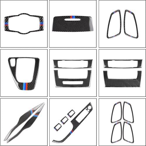 True Carbon Fiber Car Interior Center Control CD Panel Frame Cover Sticker Trim For BMW 3 Series E90 E92 E93 2008 2009 2010 2011