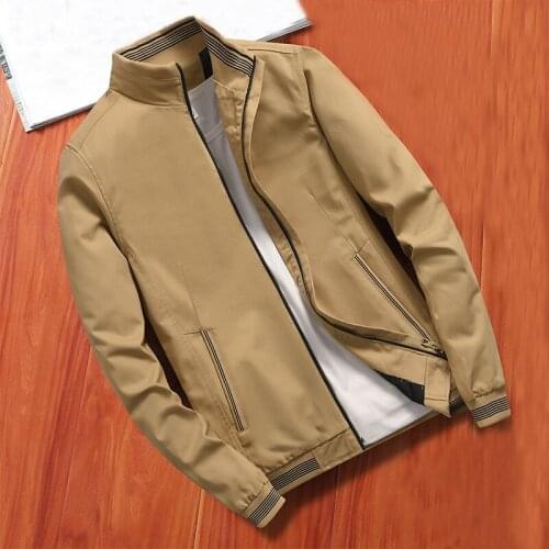 New Spring Autumn Mens Jacket Casual Male Outwear Windbreaker Stand Collar Jacket Men Solid Color Outwear Coats Brand