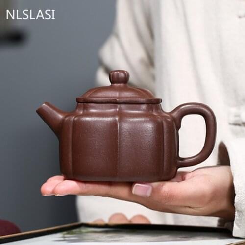 Yixing Authentic Handmade Tea Pot Purple Clay Teapot Teaware Beauty Kettle Chinese Tea Ceremony Customized Gifts Drinkware 260ml