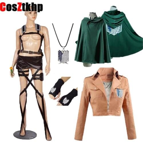JP Coat Hoodie Attack on Titan Cloak Shingeki no Kyojin Scouting Legion Cosplay Costume anime cosplay green Cape mens clothes