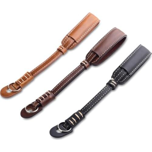 Camera PU Leather Hand Strap Grip Durable Metal Ring Wrist Strap For Dslr Camera Brown Coffee Black For Men Women