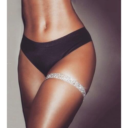 Chic Shiny Rhinestone Crystal Leg Thigh Chain Beach Body Jewelry 2 Colors Exquisite Sexy Nightclub Accessories For Women Ladies