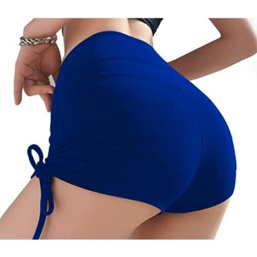 WHOUARE Cycling Short Pants Women Summer Yoga Sport Fitness Essentials Gym Shorts Side Tie High Waist Women Sport Shorts