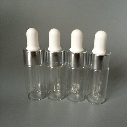 10pcs/lot 10ml/cc Glass Dropper Bottle,Transparent Bottle with gold and silver lid Empty essential oils for perfume