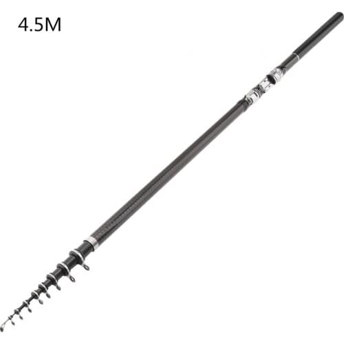 4.5m Telescopic Rock Carp Fishing Rod 8 Section Carbon Fiber Surf Spinning Pole