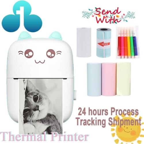 Thermal Printer 203DPI Portable Bluetooth 4.0 Thermal Photo Printer Wireless Inkless Mini Pocket Label Notes Printer With Papers