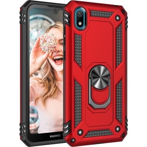 For Huawei Y5 2019 Shockproof Bumper Phone Case for Huawei Y5 2019 Armor Military Protective Magnet Holder Ring Case Cover