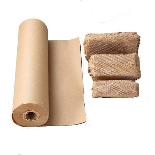 1 Roll Kraft Packaging Paper 12"x130' Honeycomb Cushioning Wrap Roll Perforated-Packing for Gift Packing Moving Wholesale X2