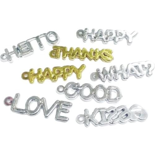 10 Pc Cake Decoration Words Pendant S Charm Bracelet Girls Beads Necklace Fashion Pinata Birthday Party Favors Novelty Carnival
