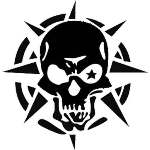 14*15CM Storm Phantom Ghost Rider Skull Car Stickers Funny Car Stickers Reflective Decals Black/Silver CT-579