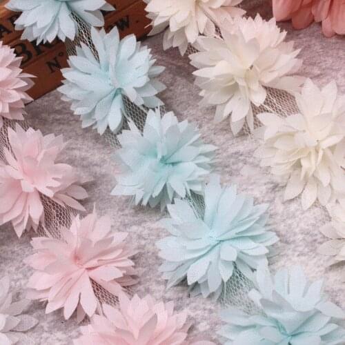 2 yards daisy flowers net yarn lace ribbon DIY headwear dress clothing decoration accessories Trim
