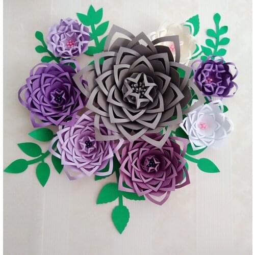 2018 DIY Half Made Giant Paper Flowers With Leaves Wedding & Event Backdrops Deco Baby Nursery Fashion Show Video Tutorials