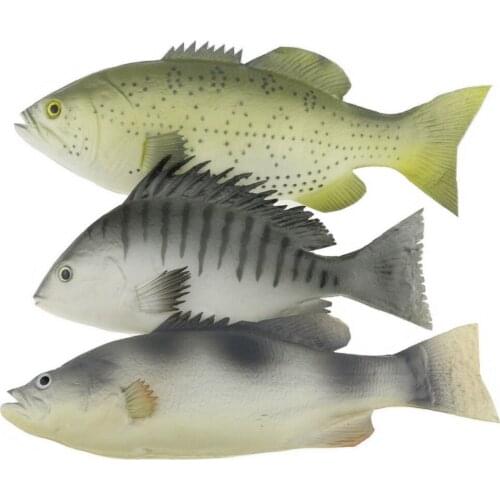 Gresorth 3 PCS Artificial Mixed Fish Set Fake Food Realistic Home Party Kitchen Toys Decoration