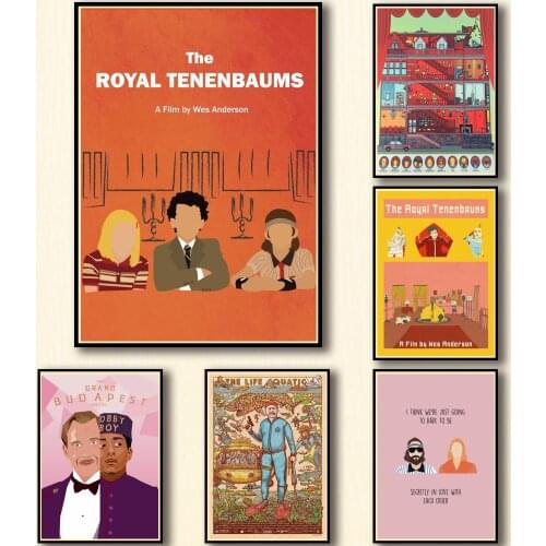 50 Designs Wes Anderson Movie Whitepaper Poster Painting Abstract Fancy Wall Sticker for Coffee House Bar A3 3