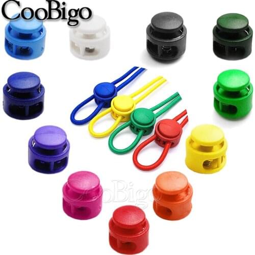 50pcs Stopper 2 Holes 16.5mm Cord Lock Clamp Toggle Clip Paracord Shoelace Kids Toy Buckles Bag Sewing Craft Cord Lanyard Parts