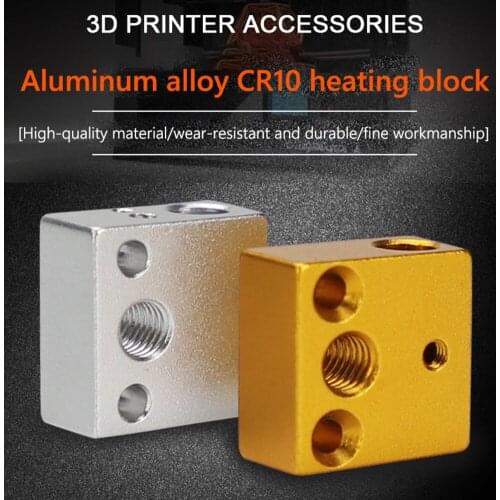 6pcs 3D Printer Parts Hotend Heating Block Aluminum Alloy Heater Block for Makerbot MK7 MK8 Extruder Creality Ender 3 / CR-10S