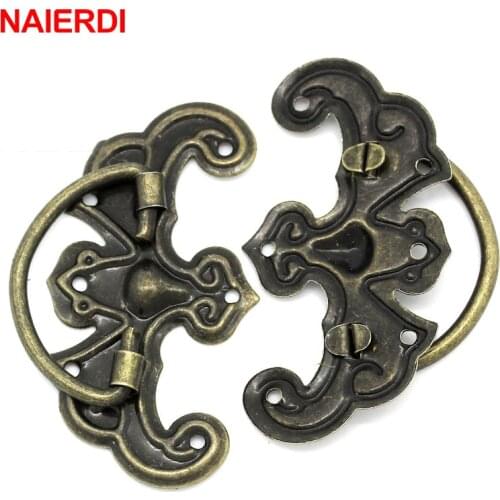 NAIERDI 5pcs Antique Handles Jewelry Box Bronze Knobs Wooden Drawer Cabinet Desk Door Pulls For Cupboard Furniture Hardware