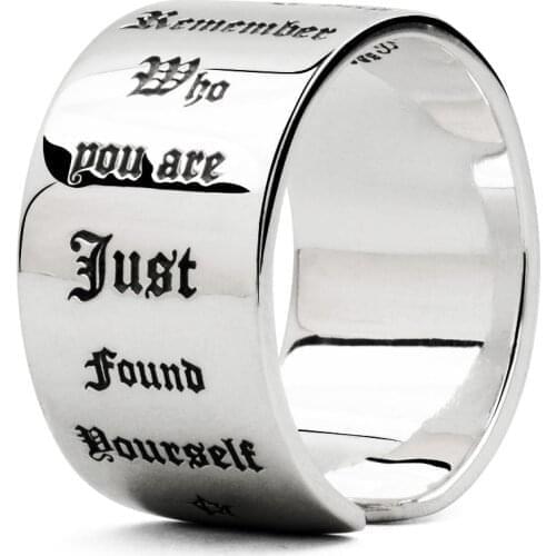 Bible Letters sterling Silver 925 rings for man Index Ring fashion jewelry Thumb ring mygrillz