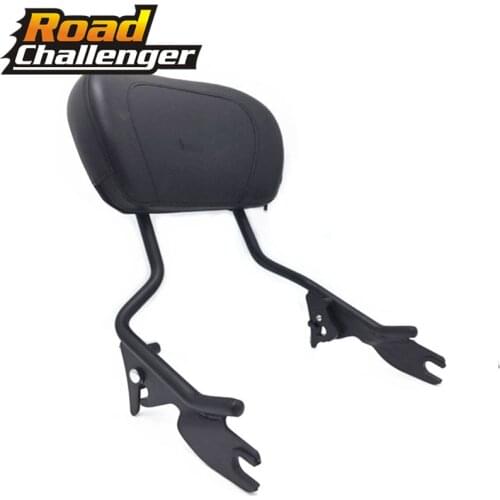 Black Sissy Bar Upright Passenger Backrest w/ Pad For Harley Touring Road King Street Glide FLHR FLHX FLHT FLTR 2009-201