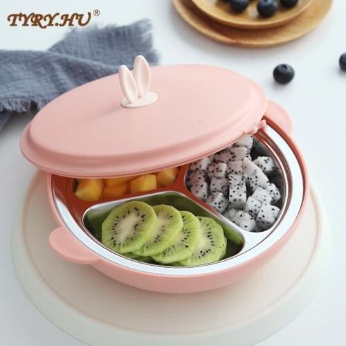 New Baby Stainless Steel Insulation Kids Bowl Plate with Non-Slip feeding silicone bowl Environmentally Feeding Dishes Tableware