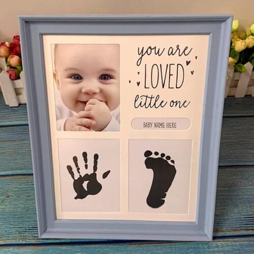 Baby Souvenirs Newborn Handprint Footprint Makers Ink Pad Baby Growing Memory Photo Frame Kids Toddler Infant Commemorate Gifts