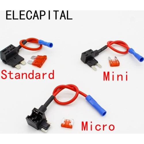 Add A Circuit Standard/Mini/Micro Blade Fuse Boxes Holder Piggy Back Fuses Tap