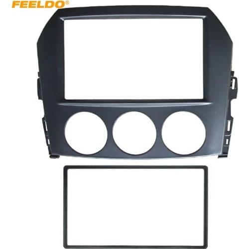 FEELDO 2DIN Car Audio Radio Fascia Frame For Mazda MX-5 Miata 2005+ Head Units Stereo Plate Trim Panel Dash Mount Kit #HQ5006