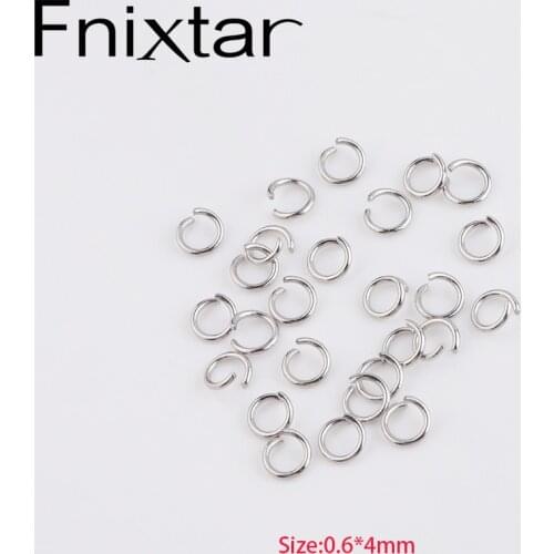 Fnixtar 0.6*4mm Stainless Steel Open Jump Rings Split Rings Connectors DIY Jewelry Findings Components 1000piece/lot