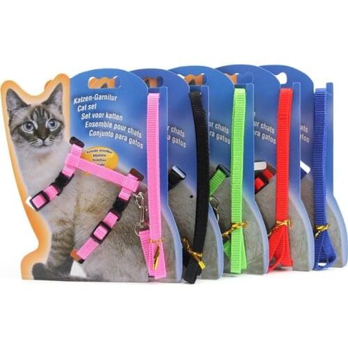I-shaped Pet Products 1 PC Pet Traction Harness Belt Chest Strap Adjustable Durable Cat Kitten Halter Collar Nylon