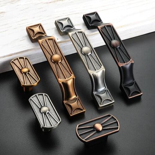 JD Retro Home Hardware Accessories Cabinet Wardrobe Handle Drawer Door Handle Antique Zinc Alloy Furniture Handle