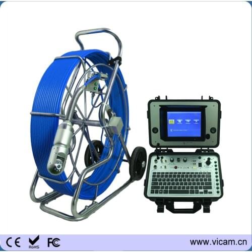 360 degree rotating head 120M cable reel video sewer pipe inspection camera with meter counter