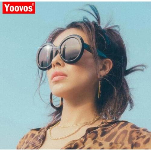 Yoovos 2021 Round Sunglasses Women/Men Large Frame Eyeglasses Street Beat Shopping Classic Plastic Oculos De Sol Gafas UV400