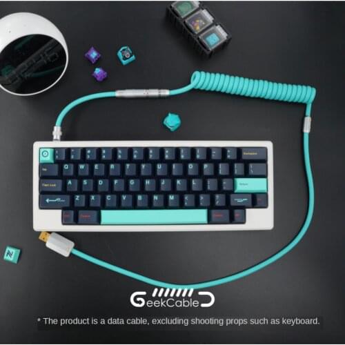 GeekCable Handmade Customized Mechanical Keyboard Data Cable Angry Meow Super Elastic Line Rubber Tiffany Type-C Mini-USB Micro