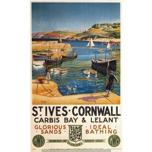 St Ives Cornwall Metal Tin Sign 12x8 Inch Decor