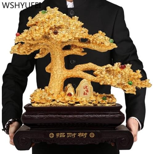 New Style Money Tree Resin Decoration Auspicious Gifts Living Room Study Office Desktop Decorations Shop Decorations WSHYUFEI