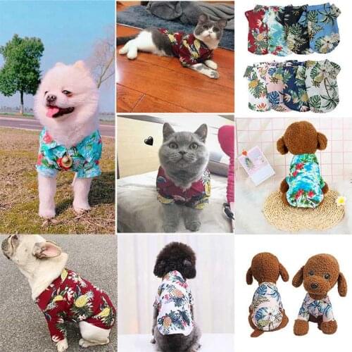 Pet Printed Clothes Dog Coat Floral Beach Shirt Puppy Costume Summer Pets Outfit