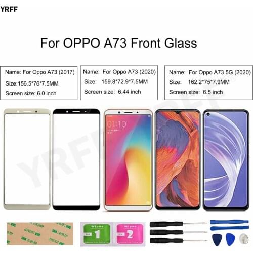 For Oppo A73 Front Glass Panel For OPPO A73 5G (2020) CPH2161 CPH2099 (No Touch Screen) Outer Glass Cover Repair Assembly Parts