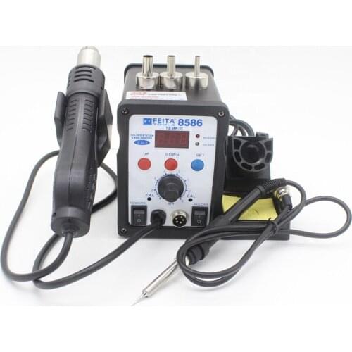 FT-8586 hot air gun +soldering iron handle soldering desolderirng station for repair cellphone