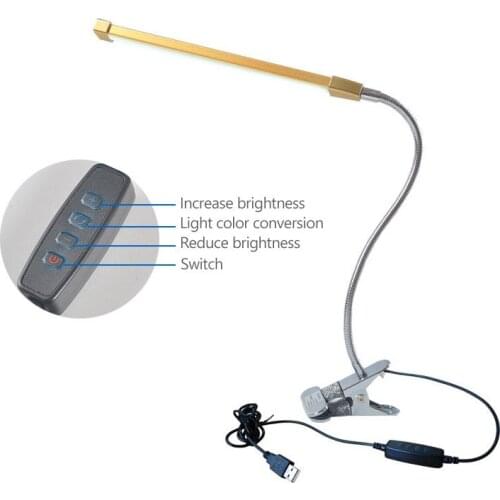 Dimming Adjustable Table Desk Lamp Usb Powered Flexible Led Light Clip Eye Protection Work Reading Bedroom