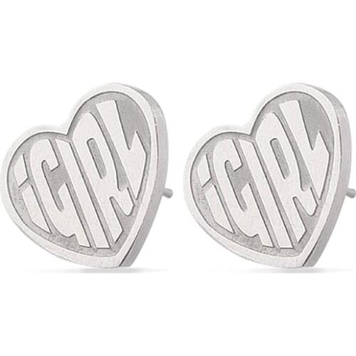 RJ Hip Hop Letter IGRIL Earrings Punk INS Love Stainless Steel Earrings Women Men Jewelry Accessories Halloween Gift