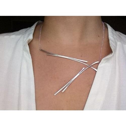 SPECIAL DESIGN SILVER PATTERN LADY NECKLACE