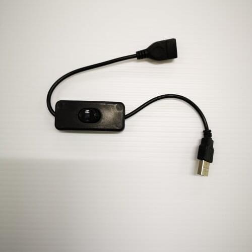 Woopower Copper Material USB Cable Male to Female Switch ON OFF Cable Toggle LED Lamp Power Line 28cm