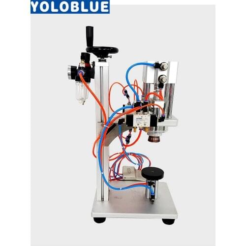Perfume vial crimper, pneumatic perfume crimping machine, semi-automatic matel cap capper, table capping machine