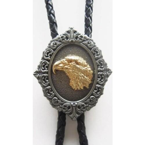 Jeansfriend Original Western Eagle Head Wedding Bolo Tie Neck Tie Leather Necklace