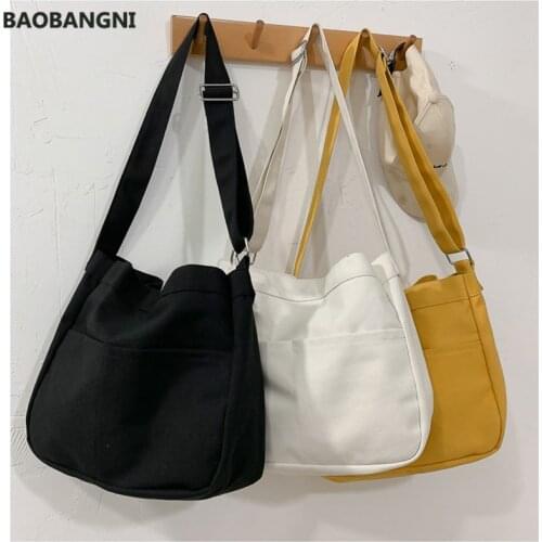 Large Capacity Students Canvas Shoulder Bags Female Handbags Korean Satchel Cotton Cloth Crossbody Bag Women School Bag
